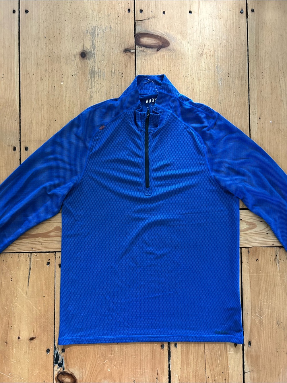 RHONE Mens Blue Long Sleeve Quarter Zip
